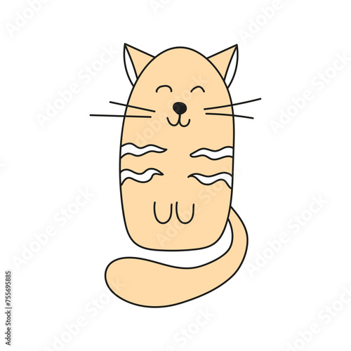 Cat. Vector illustration in doodle style. Isolated on white background