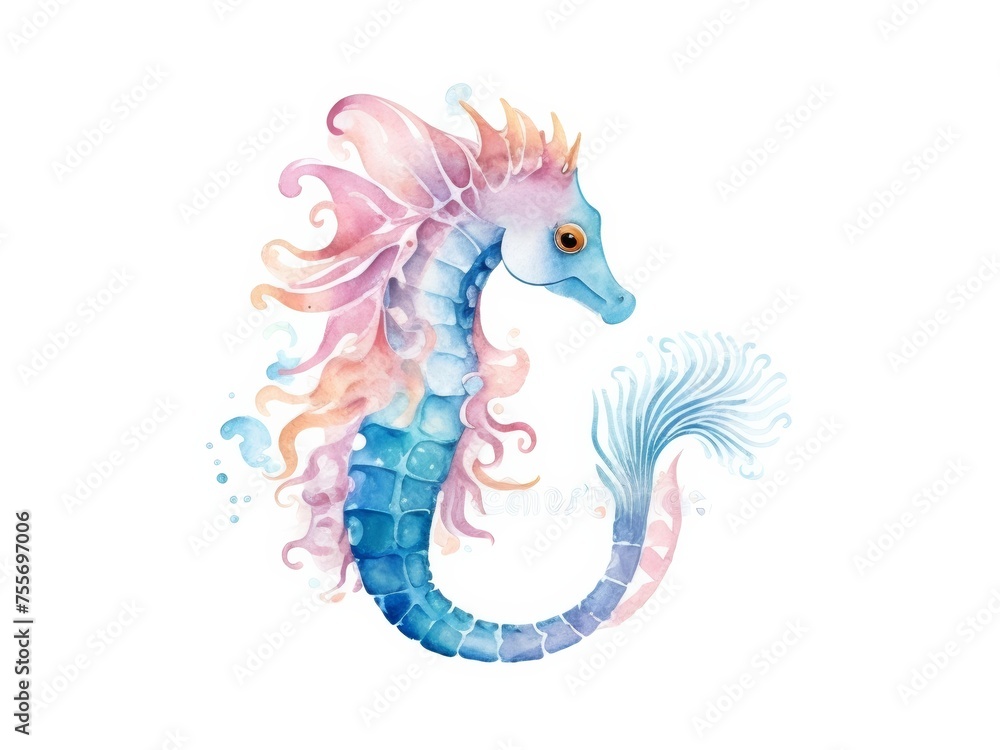 Fototapeta premium Blue Dragon Illustration Vector Art Design Symbol Tattoo Cartoon Vintage China Water Pattern Monster Silhouette Floral Shape Drawing Nature Animal Bird Fish Sea Decoration White Background