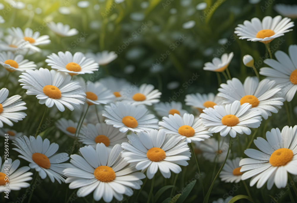 Fototapeta premium Close-up photo of daisy garden