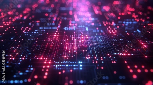 Wallpaper Mural Abstract tech background with illuminated fiber optic connections, Torontodigital.ca