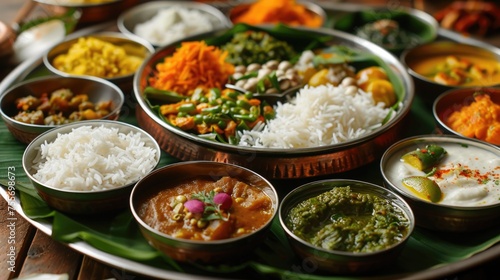 A festive spread of traditional Ugadi dishes such as Ugadi Pachadi, symbolizing different flavors of life for Ugadi