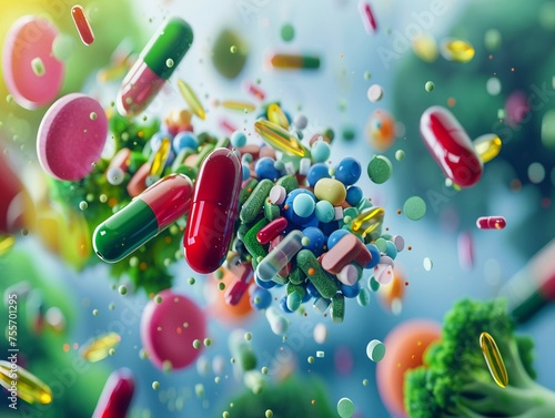 3D Illustrate of Unlocking the Power of Vitamin Supplementation for a Stronger Immune System