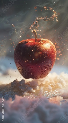 3D Illustrate of Witness the birth of legends as an Apple seed of immortality