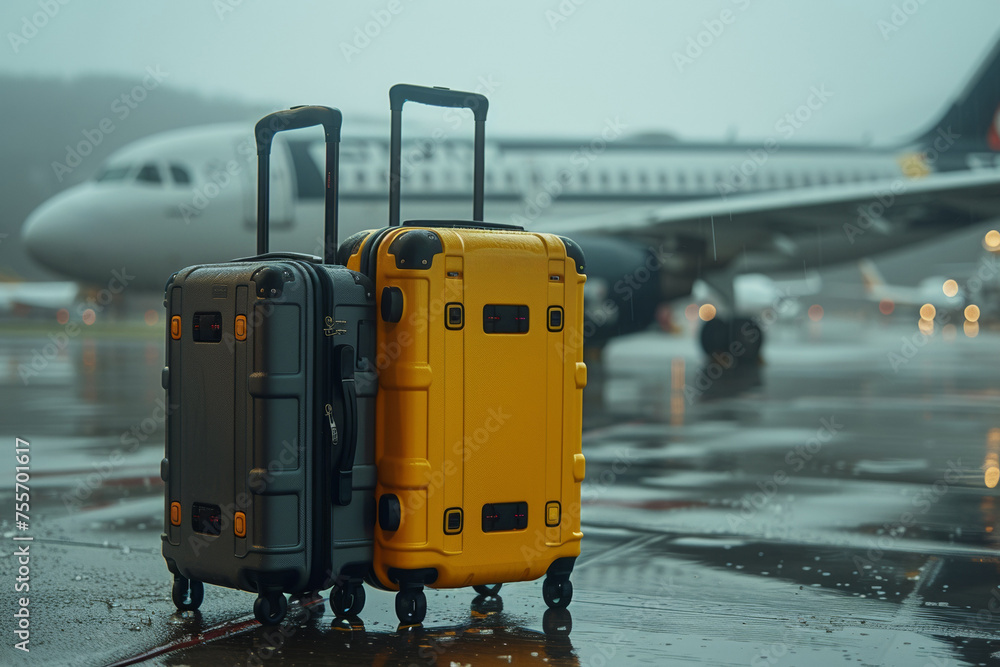 Amidst the airport terminal's hustle, travelers navigate with their suitcases, ready for journeys filled with anticipation and adventure. Amidst the airport terminal's hustle, travelers navigate with their suitcases, ready for journeys filled with anticipation and adventure.