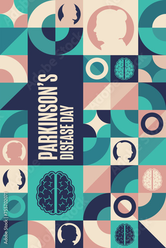 World Parkinson’s Disease Day. April 11. Holiday concept. Template for background, banner, card, poster with text inscription. Vector EPS10 illustration.