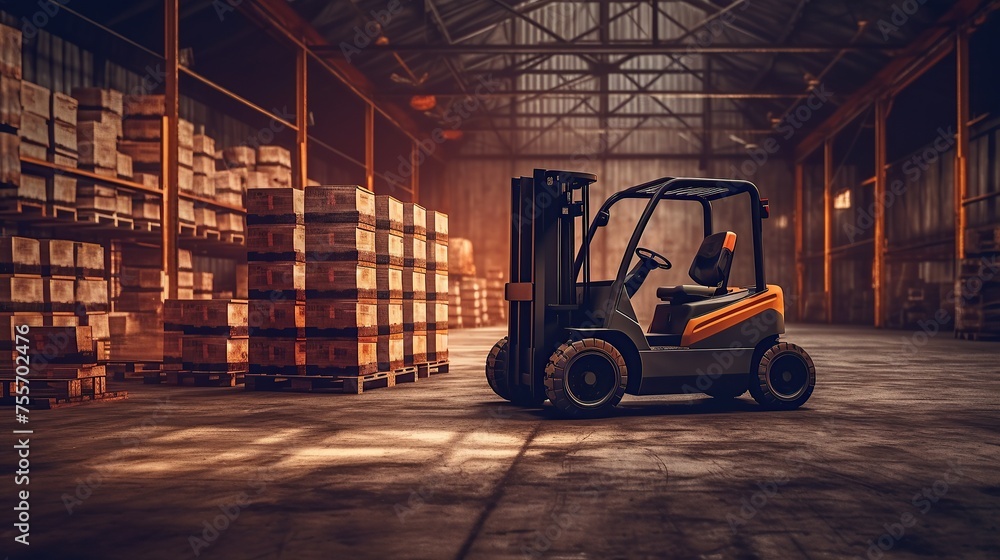 Forklifts and Stacked Pallets Forklifts and Stacked Pallets