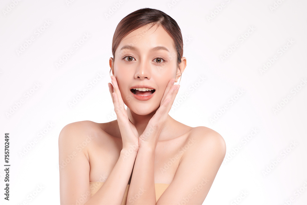 Beautiful young asian woman with clean fresh skin on white background, Face care, Facial treatment, Cosmetology, beauty and spa, Asian women portrait. Beautiful young asian woman with clean fresh skin on white background, Face care, Facial treatment, Cosmetology, beauty and spa, Asian women portrait.