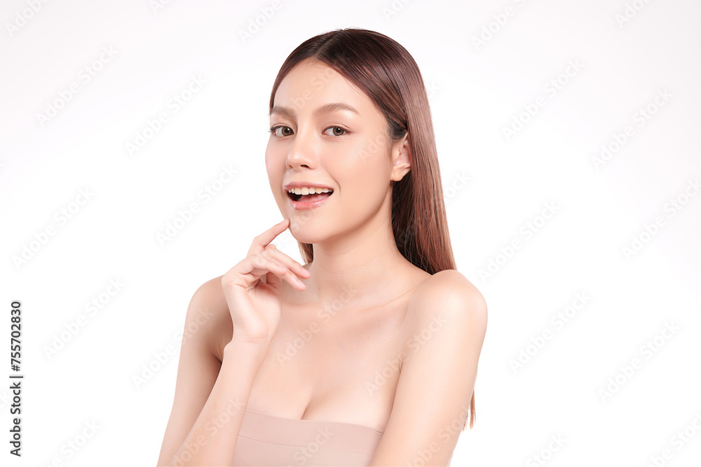 Beautiful young asian woman with clean fresh skin on white background, Face care, Facial treatment, Cosmetology, beauty and spa, Asian women portrait. Beautiful young asian woman with clean fresh skin on white background, Face care, Facial treatment, Cosmetology, beauty and spa, Asian women portrait.