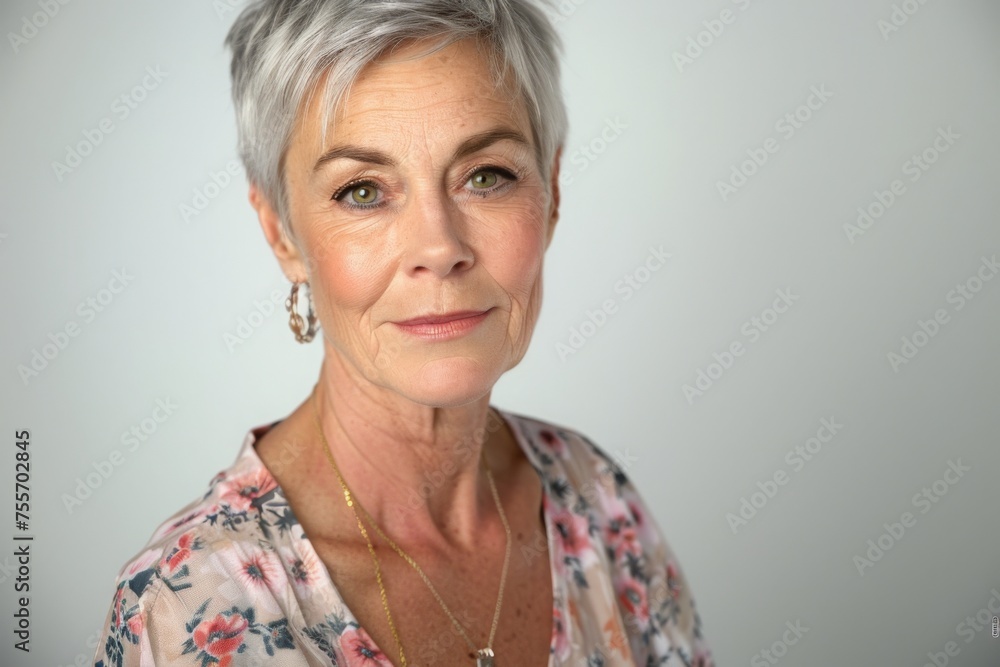 Beautiful gorgeous 50s mid aged mature woman looking at camera isolated on white. Mature old lady close up portrait. Healthy face skin care beauty. middle age skincare cosmetics. cosmetology concept. Beautiful gorgeous 50s mid aged mature woman looking at camera isolated on white. Mature old lady close up portrait. Healthy face skin care beauty. middle age skincare cosmetics. cosmetology concept.