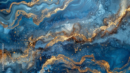 Blue and Gold Marble Wallpaper 