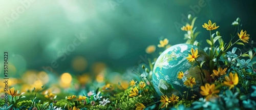 Celebrate Earth Day 2024 Poster with vibrant globe and nature elements for CSR.