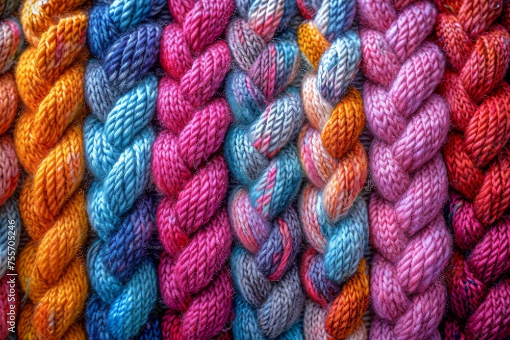 Cozy background beautiful colored knitted yarn pattern