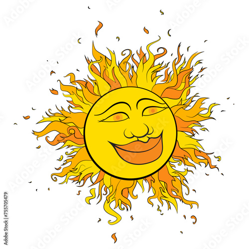 Sun with cartoon face