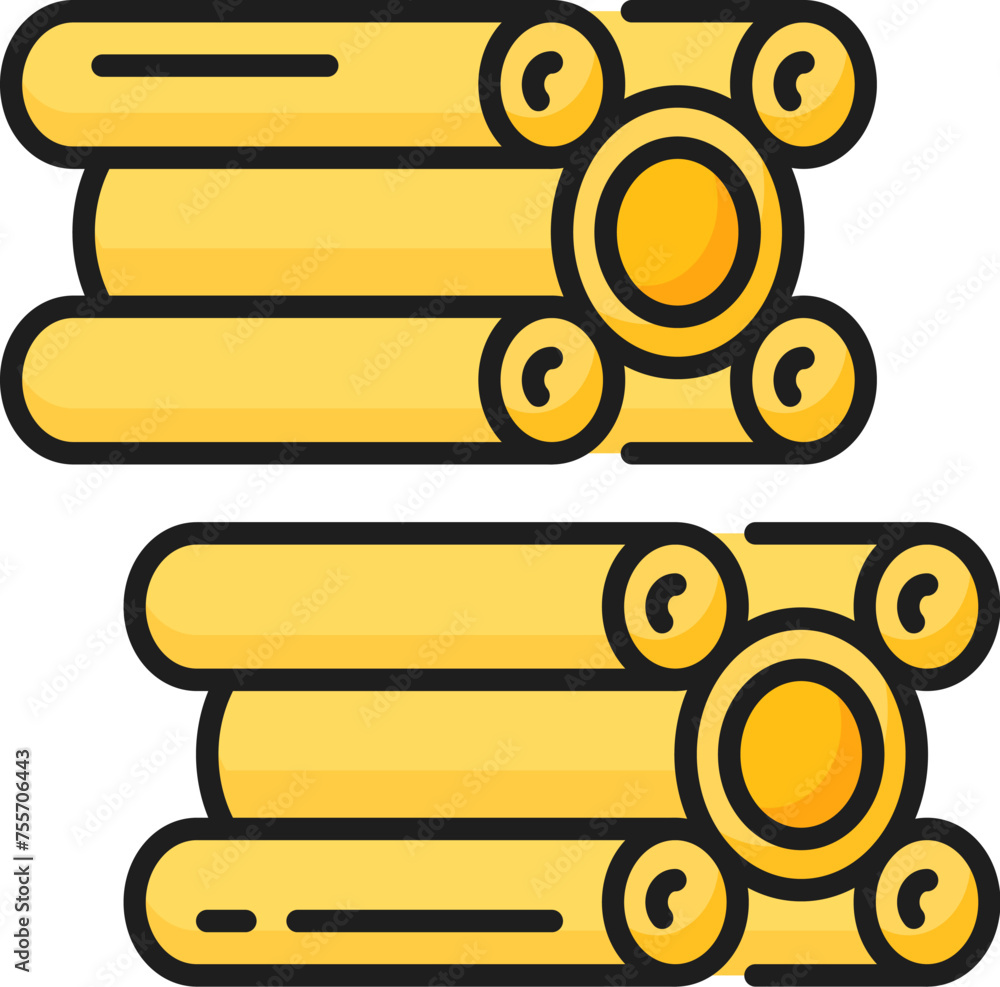 Fototapeta premium Cinque buchi isolated typical carnival italian pasta outline outline icon. Vector tube shape pasta, traditional Italy cuisine food
