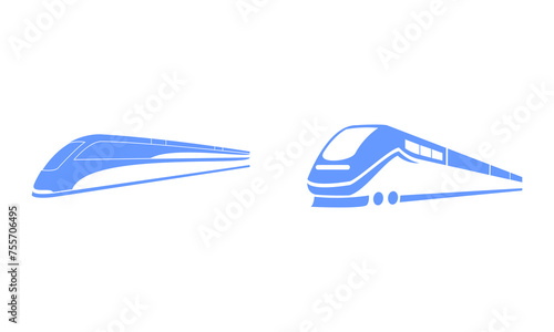 Blue fast train set illustration design vector