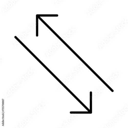 Linear icon design arrows opposite ways icon vector illustration, ui,ux 