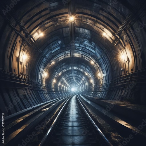 Low angle view inside a subway tunnel