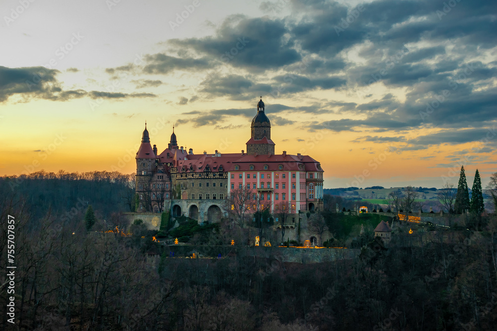 The old Ksiaz castle in Walbrzych