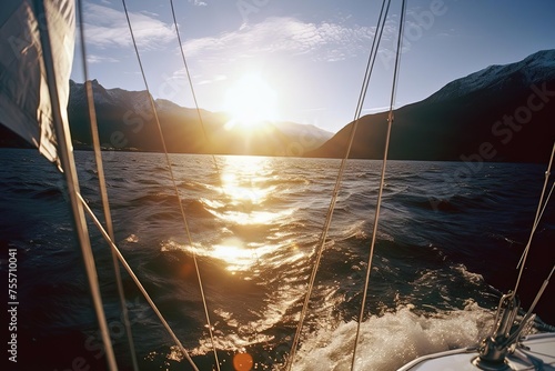 Yacht Sea View, Photographic, Sails - Mountain Sunrise