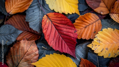 various colored leaves  perfect for fall season designs