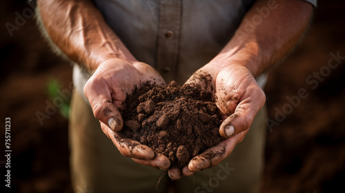 Wallpaper Mural Healthy soil on hand farmer, Regenerative Agriculture Torontodigital.ca