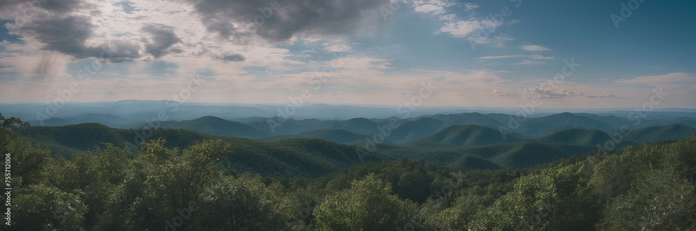Panoramic View of the Blue Ridge Mountains Panoramic View of the Blue Ridge Mountains