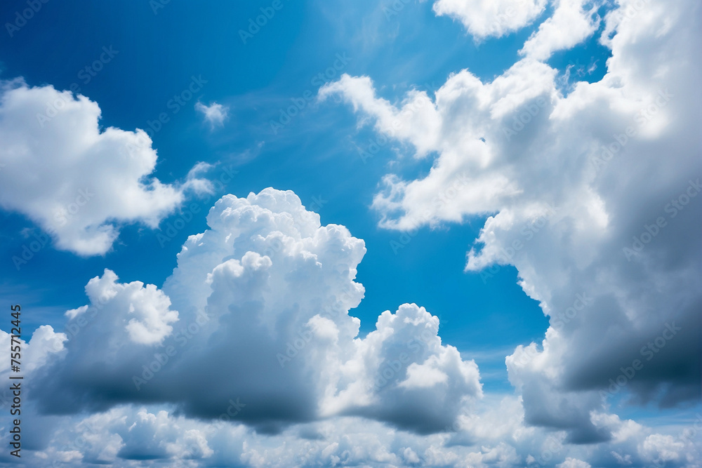 Obraz premium Blue Sky Filled With White Clouds