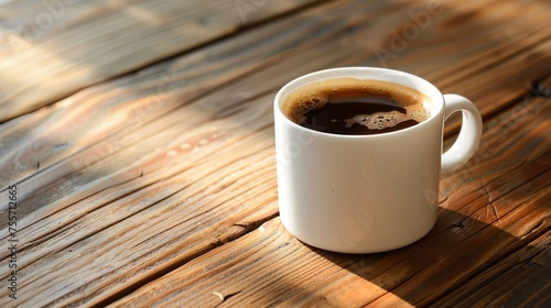 Coffee Cup on Wooden Table