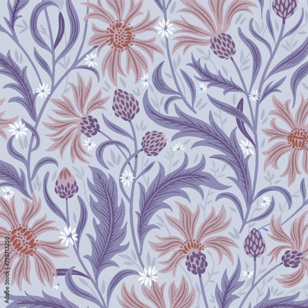 Floral Pattern Flower Blossom Spring Illustration For Fabric Textile Design Print