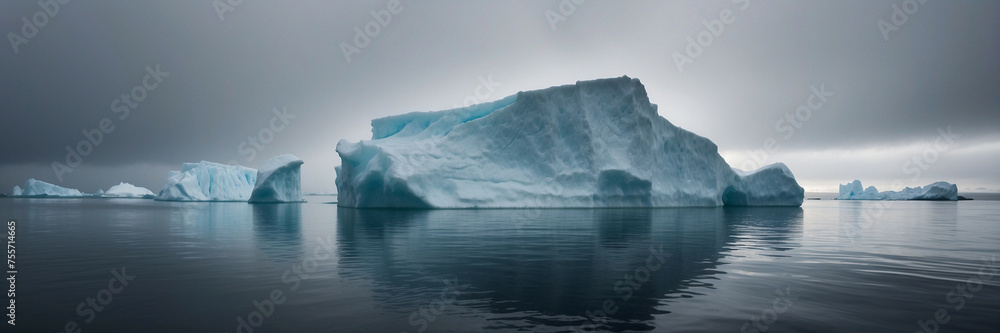 Giant Iceberg Floating on Water Giant Iceberg Floating on Water