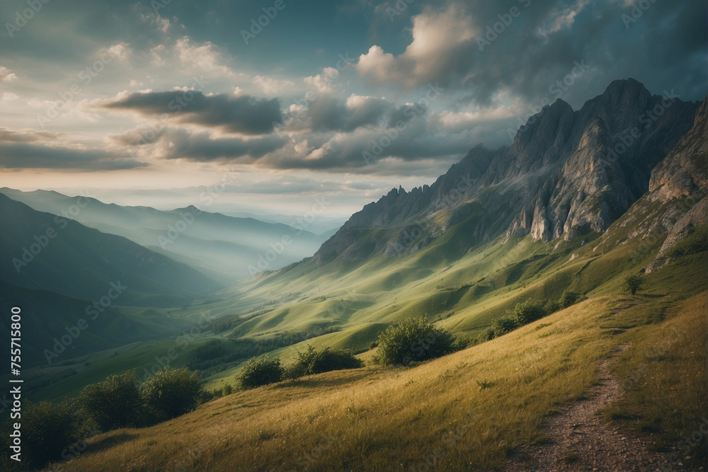 Valley With Mountains Valley With Mountains