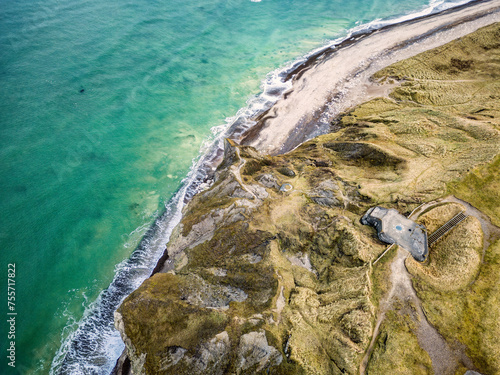 Bulbjerg scenic bird cliffs seen from above, Denmark photo