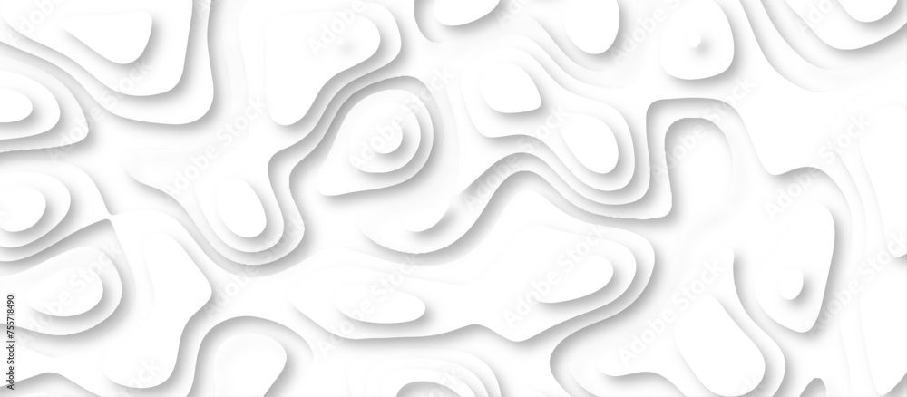 Abstract geometric layered curve line white background. 3d white papercut topography relief. Cover layout template. paper cut topography soft background banner texture. light liquid wave illustration. Abstract geometric layered curve line white background. 3d white papercut topography relief. Cover layout template. paper cut topography soft background banner texture. light liquid wave illustration.