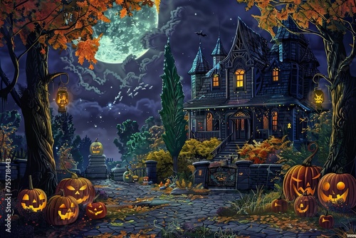 Halloween themed quilt concept.