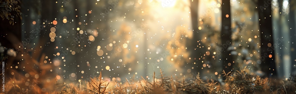 bokeh landscape with sun light and sparkling dots bokeh landscape with sun light and sparkling dots