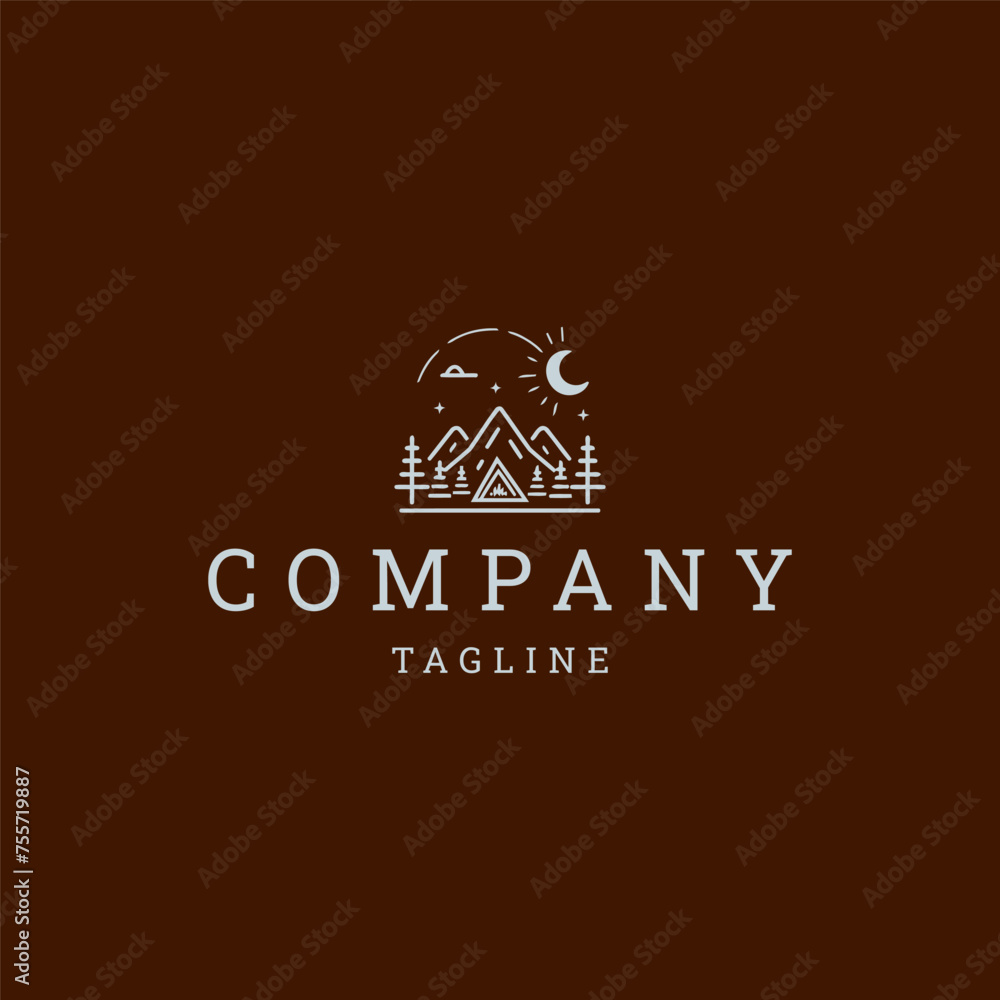Camping logo vector design template Camping logo vector design template