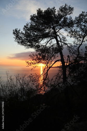 sunset on the lake