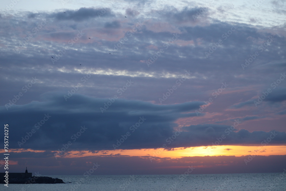 sunset over the sea sunset over the sea