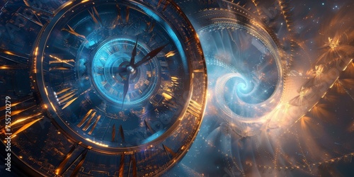 Futuristic time machine with go back in time spiral technology 
