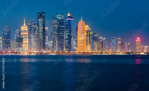 Skyline von Corniche  West Bay  Doha  Katar