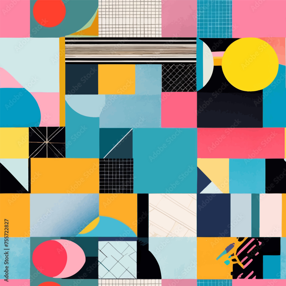 Beach cheerful seamless pattern wallpaper of Retro different vector and ...