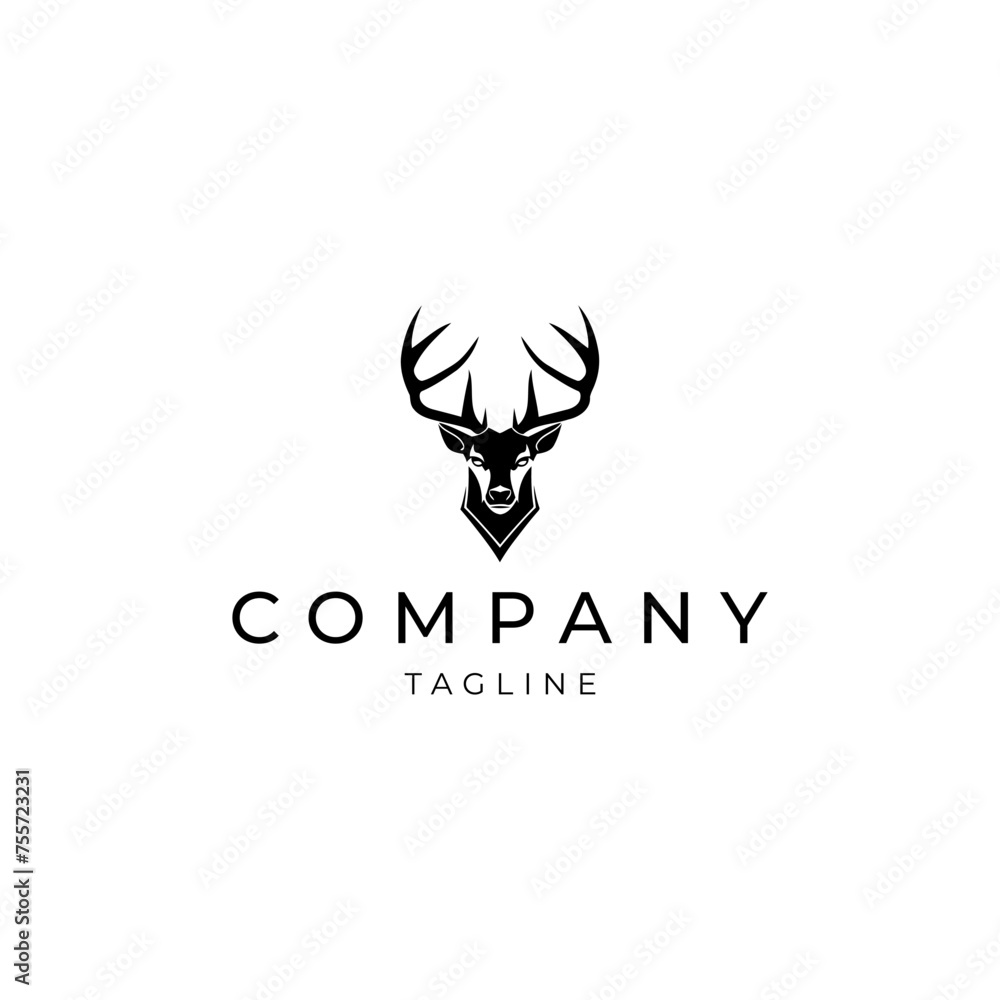 Obraz premium Deer logo vector design template