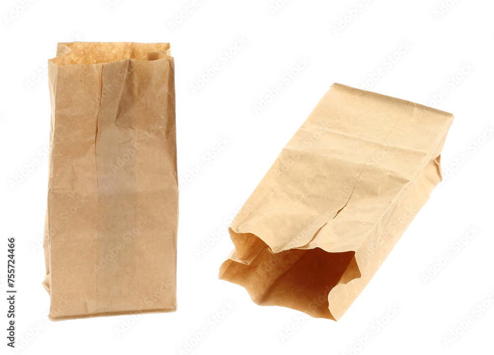 Set of Paper Food Packs, isolated on transparent background 