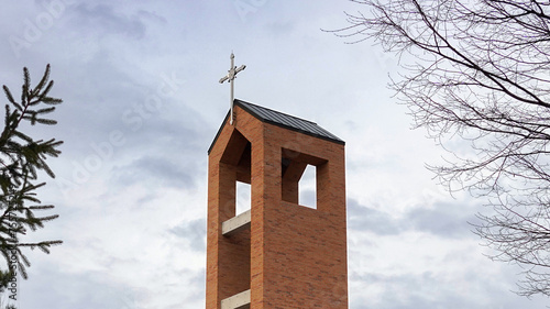 Принти на полотні A bell tower of the church