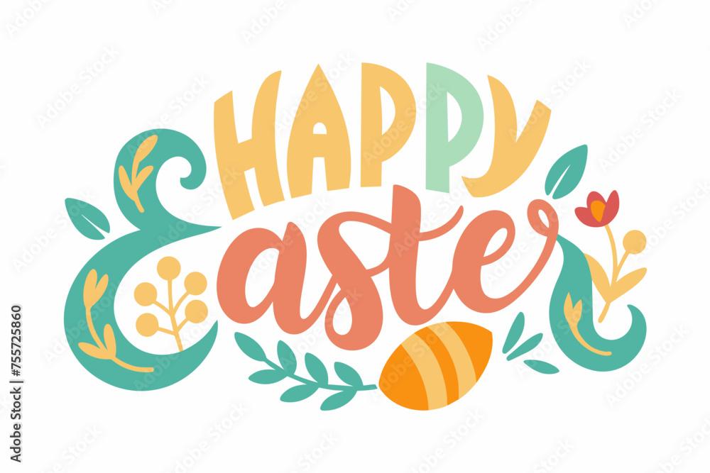 Happy Easter typography vector illustration