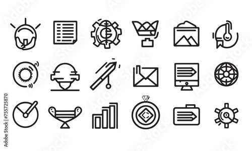 business and finance icon vector bundle set