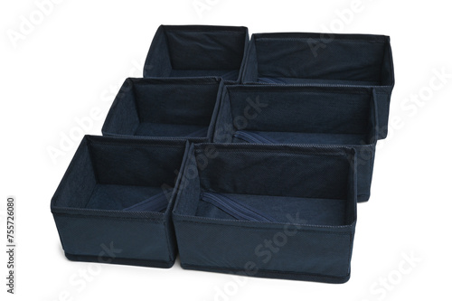 Set of textile storage boxes