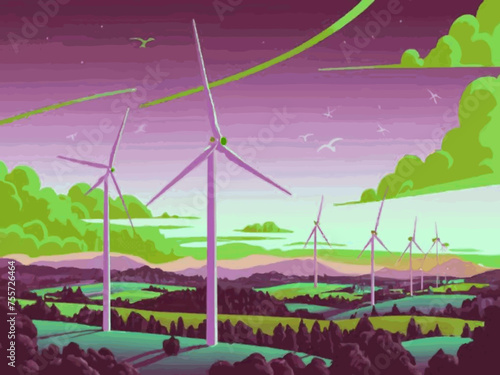 Beautiful Wind Turbines With Sunset In Thailand wind turbines in the Oiz Eolic Park 