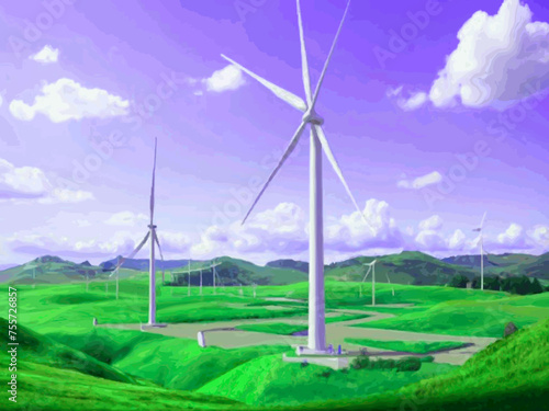 Beautiful Wind Turbines With Sunset In Thailand wind turbines in the Oiz Eolic Park 