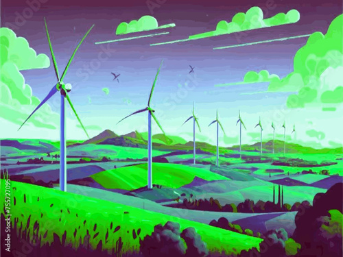 Beautiful Wind Turbines With Sunset In Thailand wind turbines in the Oiz Eolic Park 